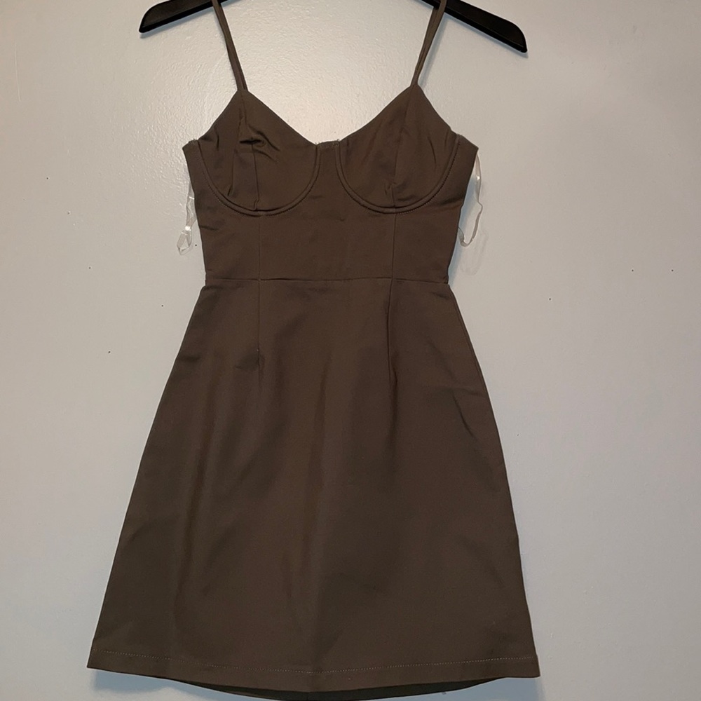 Olive Green Bustier Dress